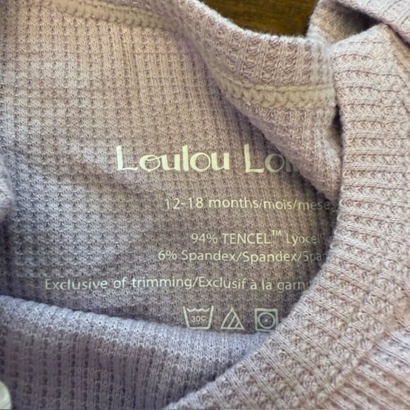 NWOT Loulou Lollipop Tencel Waffle Knit Bodysuit Dress Blush Pink Size 12-18 Mo - Picture 4 of 4
